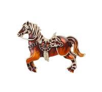 Broche en alliage avec signe du zodiaque chinois traditionnel chevaux Artisanat pour la peau sensible Garde-robe Accessoires de broche à la mode, taille unique, comme décrit