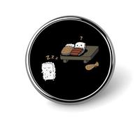 Broche en alliage d'aluminium avec badge rond en forme de sushi somnambule amusant pour chapeaux, vestes, chemises, sacs