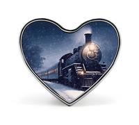 Broche en alliage d'aluminium en forme de cœur, idéale pour décorer vêtements et sacs. Parfaite pour Noël, la nuit enneigée et les fêtes. Un bijou adorable et tendance.