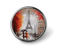 Broche en alliage d'aluminium pour homme, motif Tour Eiffel, Paris, dauphins, art et mode, badges en émail, pour chapeaux, chemises, sacs, vestes et accessoires (boutons ronds de 2,5 cm)