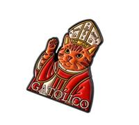Broche en alliage de chat catholique de dessin animé, Badge élégant pour un usage quotidien comme accessoire de, article de mode, significatif