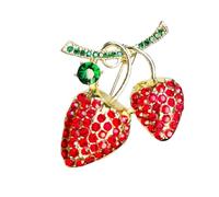 Broche en alliage de fraise avec fermeture sécurisée, idéale pour les dysfonctionnements de garde-robe des tenues tendance pour femme