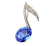 Broche en alliage de strass pour Note musicale, bijoux en cristal pour femmes, décoration de robe soirée mariage
