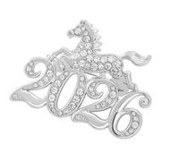 Broche en alliage de strass scintillants en forme d'animal avec fermoir sécurisé - Bijou élégant pour vêtements - Broche cheval élégante