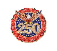 Broche en alliage de zinc 250ème anniversaire de la fondation des États-Unis Épinglette commémorative pour événement patriotique et collectionneurs Épinglette politique à collectionner