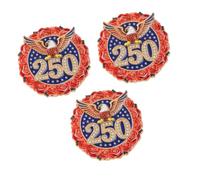Broche en alliage de zinc 250ème anniversaire de la fondation des États-Unis Épinglette commémorative pour événement patriotique et collectionneurs Épinglette politique à collectionner