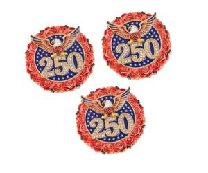 Broche en alliage de zinc 250ème anniversaire de la fondation des États-Unis Épinglette commémorative pour événement patriotique et collectionneurs Épinglette politique à collectionner