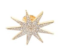 Broche en Alliage Doré Étoile à Six Branches Style Vintage