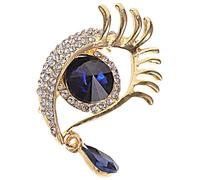 Broche en Alliage Doré, Forme Œil Bleu et Larme, Strassée | Légère et Portable, Surface Lisse, Sûre au Contact, pour Écharpe et Vêtements
