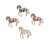 Broche En Alliage Élégante Avec Cristaux Et Accessoires D'épinglette En Forme D'animal Émaillé Pour Un Look À La Mode Broche En Alliage D'émail De Cheval