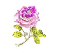 Broche en alliage émaillé en forme de rose - Accessoire de mode pour vêtements, sac à dos et chapeau - Décoration quotidienne décontractée, taille unique, Comme décrit