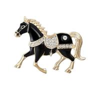 Broche en alliage en forme de cheval poli, élégant pour la célébration du nouvel an chinois et l ' accent de vêtements, broche animale en alliage
