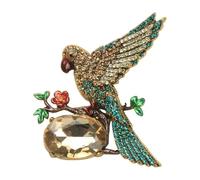 Broche en alliage en forme de cristal décoré rétro sur le thème des animaux - Épingle de corsage polyvalente pour vêtements - Cadeau vintage, One Size, Comme décrit