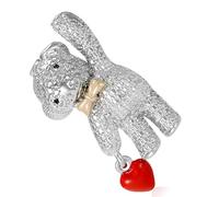 Broche en alliage en forme de cœur en forme d'ours élégante et légère - Accessoire élégant avec strass - Pour un usage quotidien - Broche en alliage, One Size, Comme décrit