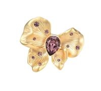 Broche en alliage en forme de papillon - Design d'inspiration antique - Cristaux - Accent pour femme tendance - Accessoires de vêtements - Cadeaux - Broche papillon pour femme, taille unique, Comme