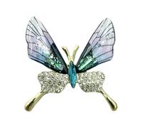 Broche en alliage en forme de papillon - Design d'inspiration antique - Cristaux - Accent pour femme tendance - Accessoires de vêtements - Cadeaux élégants - Accessoires de robe papillon, taille