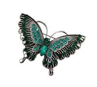 Broche en alliage en forme de papillon - Design d'inspiration antique - Cristaux - Accent pour femme tendance - Accessoires de vêtements - Cadeaux - Broche papillon pour femme, taille unique, Comme