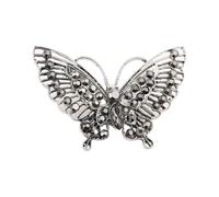Broche en alliage en forme de papillon - Design inspiré de l'antiquité - Cristaux - Accent pour femme tendance - Accessoires de vêtements - Cadeau - Broche papillon pour tenues de festival, taille