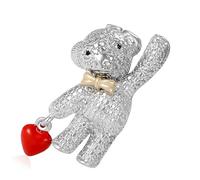 Broche en alliage en forme d'ours en forme de cœur - Accessoire élégant et léger - Broche élégante pour un usage quotidien - Broche ours en alliage, Einheitsgröße, comme décrit
