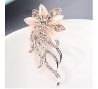Broche en alliage fleur strass - QIILU - élégante vêtement bijoux accessoire