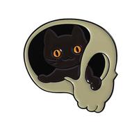 Broche en alliage léger en forme de tête de mort de chats pour vestes, sacs et vêtements décontractés, accessoire gothique, sac à dos, bijoux pour améliorer les tenues quotidiennes, taille unique