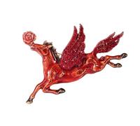 Broche en alliage poli en forme de cheval - Cadeau élégant pour le Nouvel An chinois - Broche de cheval avec accent de vêtements
