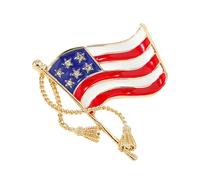 Broche en alliage pour le jour de l'indépendance, drapeau rouge, blanc, bleu, emblème patriotique, métal résistant, emblème commémoratif de fête, accessoires pour enfants et adultes (Yellow, 10CM)