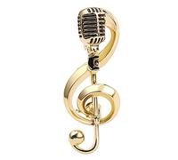 Broche en alliage pour microphone en forme de note de musique - Décoration de bijoux pour chapeaux, sacs, vêtements - Broche tendance en alliage - Broche en forme de note de musique - Décoration de