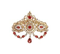 Broche en alliage robuste avec cristaux arabes avec pompons creux pour accessoire de mariée, taille unique, Comme décrit