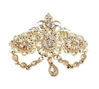 Broche en alliage robuste avec cristaux arabes avec pompons creux pour accessoire de mariée, taille unique, Comme décrit