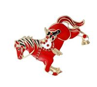 Broche en alliage robuste en forme de cheval du zodiaque chinois pour accessoires de mode et occasions spéciales Broche décorative polyvalente, One Size, Comme décrit