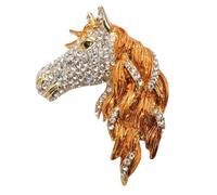 Broche en alliage robuste en forme de cheval du zodiaque chinois pour accessoires de mode et occasions spéciales Broche animal en alliage, taille unique, Comme décrit