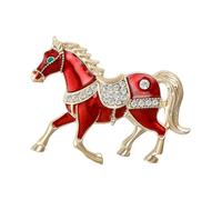 Broche en alliage robuste en forme de cheval du zodiaque chinois pour accessoires de mode et occasions spéciales Broche animal en alliage, taille unique, Comme décrit