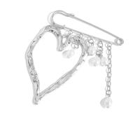 Broche en alliage robuste en forme de cœur, légère, accessoire de mode pour veste, sac, chapeau, décoration, décoration polyvalente pour garde-robe, Einheitsgröße, comme décrit