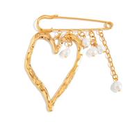 Broche en alliage robuste en forme de cœur, légère, accessoire de mode pour veste, sac, chapeau, décoration, décoration polyvalente pour garde-robe, Einheitsgröße, comme décrit