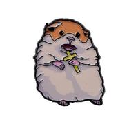 Broche en alliage robuste et portable en forme de hamster émaillé pour ajouter de la personnalité à n'importe quelle tenue ou accessoire tendance, taille unique, Comme décrit