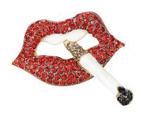 Broche en alliage robuste ornée de diamants pour un accessoire élégant et un cadeau en cristal, taille unique, Comme décrit