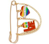 Broche en alliage sur le thème de l'amour arc-en-ciel, élégante broche | Broche unique multicolore en forme de cœur en alliage sur le thème de l'amour arc-en-ciel pour un usage quotidien ou un