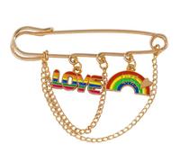Broche en alliage sur le thème de l'amour arc-en-ciel pour un usage quotidien ou un événement spécial, One Size, Comme décrit