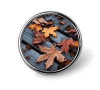 Broche en bois à motif de feuilles d'automne, épingle de sécurité élégante en alliage de qualité supérieure, insigne vestimentaire inaltérable, ornement raffiné sans bavure, accessoire de mode et cade