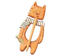 Broche en bois, broche avec chat - Broche en bois pour chat, broche pour vêtements légers, broche à pulls avec animaux pour réunion, voyage, rendez-vous, vie quotidienne, riferimento alla