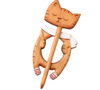 Broche en bois - Design de chat élégant, décoration amusante de tenue de dessin animé | Épingle en forme d'animal légère pour vêtements, mode quotidienne, événements sociaux, style personnel, cadeau