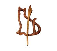 Broche en bois épingles diy artisanat motif d'animaux de dessin animé châle mignon épingles écharpe chat 111