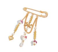 Broche en céramique en forme de cœur et nœud - Accessoire tendance pour veste, sac ou écharpe - Accessoire élégant en céramique