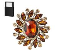Broche en cristal, broche décorative pour tailleur, chemise ou robe, idéale pour les cérémonies et le quotidien. Livrée dans un coffret cadeau. (C)