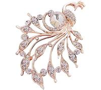 Broche en cristal de paon de couleur exquise broche en forme d'oiseau poli bijoux