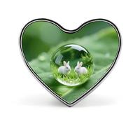 Broche en cristal en forme de cœur avec un lapin, idéale pour un sac à dos ou un revers de veste. Parfaite pour la Saint-Valentin ou un anniversaire.