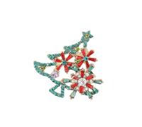 Broche en cristal étincelant pour sapin de Noël - Bijoux festifs - Accessoire de tenue de fête robuste - Accessoire de Noël pour femme, taille unique, Comme décrit