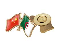 Broche En Cristal Représentant La Croix Patriotique De Chine Et De L'Algérie Broche Fantaisie En Cristal Représentant Le Drapeau Patriotique Accessoire Pour Épingle À Cravate Cadeau Géométrique