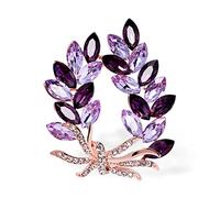 Broche en cristal violet Bauhinia en forme de fleur en strass pour femme, épinglette pour costume, robe, écharpe, accessoires de mariage, bijoux